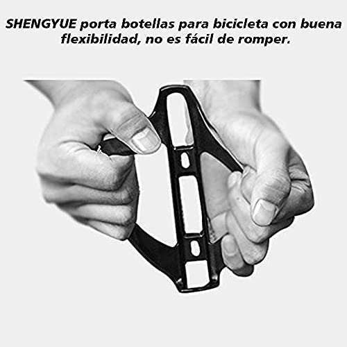 1 Botella de Agua para Bicicleta y 1 portabotellas para Bicicleta con Accesorios para Bicicletas (2X Tornillo, 1x Llave Inglesa) Soporte portabotellas MTB para Carretera montaña Bicicleta de Carreras