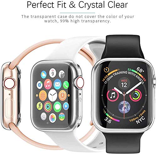 [2 Pack] Funda Apple Watch 40mm Series SE 6 5 4, Protector Pantalla iWatch Case Protección Completo Anti-Rasguños Ultra Transparente Funda Suave TPU, para Nueva Apple Watch Series SE 6 5 4 40mm