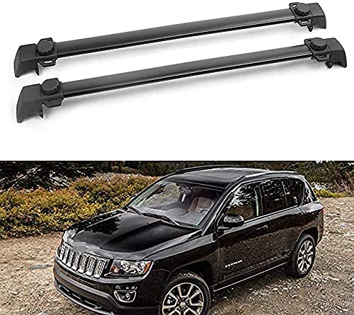 2 Piezas Coche Bacas Barra Transversal para Jeep Compass 2011-2016, Portaequipajes Bastidores de Bicicletas Accesorios de estilo de Coche