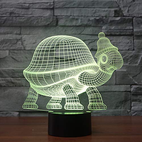 3D LED lámparas Tortuga ilusion optica luz de noche 7 colores Contacto Arte Escultura luces con cables USB Lampara Decoracion Dormitorio escritorio mesa para niños adultos