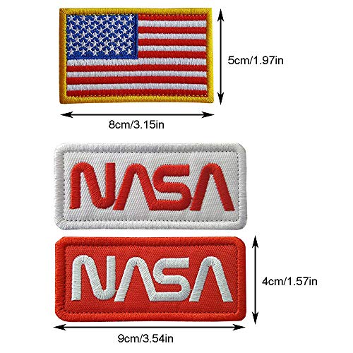 6 piezas espacio astronauta y bandera parches hierro bordado en parches para ropa DIY ropa pegatinas personalizados Badges Parches NASA Termoadhesivo para la Ropa