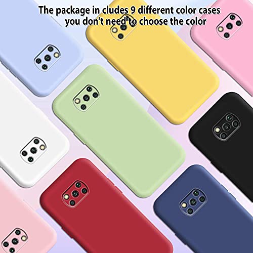 9X Funda para Xiaomi Poco X3 NFC/Poco X3 Pro, Carcasas Flexible Suave TPU Silicona Ultra Delgado Protección Caso(Rojo + Rosa Claro + Púrpura + Amarillo + Rosa Oscuro + Verde + Negro + Azul Oscuro)