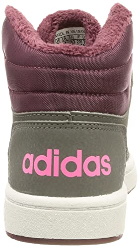 adidas Hoops Mid 2.0, Basketball Shoe, Grey/Core Black/Screaming Pink, 38 2/3 EU