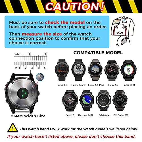 ANBEST Silicona Pulsera Compatible con Fenix ​​6X/Fenix ​​5X/Fenix 5X Plus/Fenix ​​6X Pro Correa, 26mm Repuesto de Liberación Rápida Deporte Correa para Fenix ​​3/​​3 HR Smart Watch, Roca