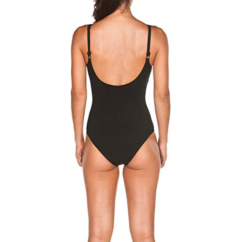 ARENA Bañador para Mujer Bodylift Tiffany C-Cup para Mujer, Mujer, Traje de baño de una Pieza, 000709, Negro Brillante Azul-Rosa Violeta, 32