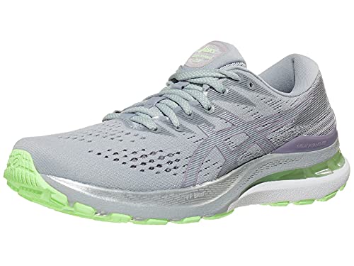 ASICS Zapatillas de running Gel-Kayano 28 para mujer, Gris piedra/lavanda suave, 42.5 EU