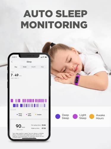 BIGGERFIVE Vigor 2 Pulsera Actividad Inteligente Reloj Inteligente para Niños Niñas 5-12 Años,, Impermeable IP68 Deportivo Smartwatch con Podómetro Pulsómetros Monitor de Sueño Contador de Caloría