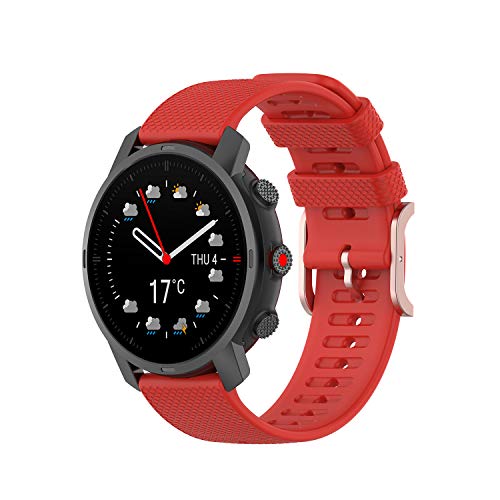 BoLuo 22mm Correa para Polar Grit X /Vantage M,Correas Reloj,Bandas Correa Repuesto,Silicona Reloj Recambio Brazalete Correa Repuesto para Polar Vantage M2/Garmin Venu 2/Vivoactive 4 (rojo)