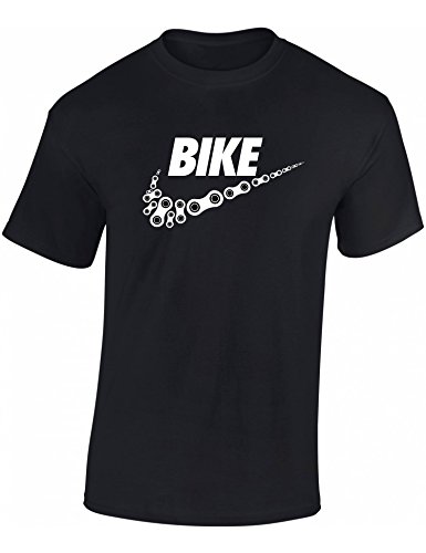 Camiseta de Bicileta: Bike - Regalo para Ciclistas - Bici - BTT - MTB - BMX - Mountain-Bike - Downhill - Regalos Deporte - Camisetas Divertida-s - Ciclista - Retro - Fixie-Bike Shirt (L)