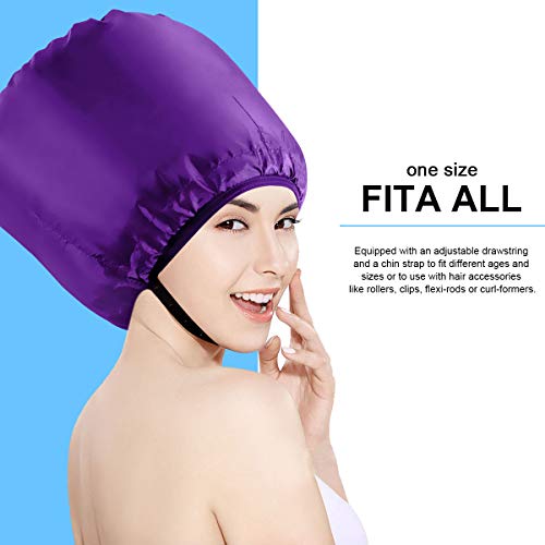 Cestmall Gorra de Secado de Pelo ortátil, Accesorio del Secador De Pelo De Bonnet Capucha Haircare Salon Secador de pelo Sombrero Accesorios para Mujeres Chicas (purple)