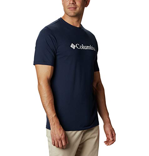 Columbia CSC Basic Logo Short Sleeve Camiseta Manga, Hombre, Collegiate Navy, White, M