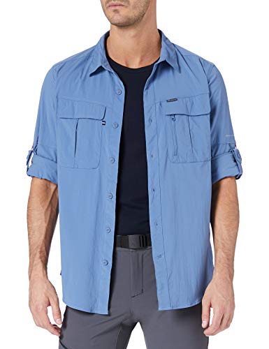 Columbia Newton Ridge Camisa de Manga Larga, Hombre, Bluestone, M