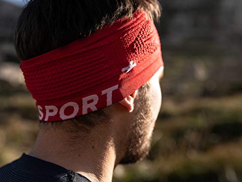 COMPRESSPORT Headband On/Off Cinta, Unisex-Adult, Rojo, Talla Unica