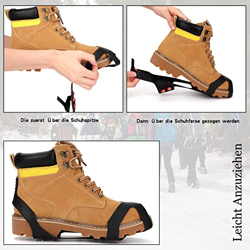 Crampones Nieve Spikes Racos De Hielo Tracción Antideslizante Nieve Hielo Grips con 20 Nieve De Hielo Spikes De ​Recambio Fácil De Poner para Cámping Senderismo Invierno Equipado