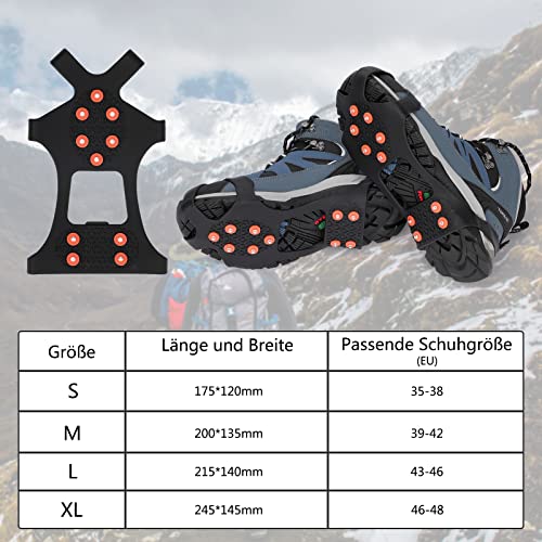 Crampones Nieve Spikes Racos De Hielo Tracción Antideslizante Nieve Hielo Grips con 20 Nieve De Hielo Spikes De ​Recambio Fácil De Poner para Cámping Senderismo Invierno Equipado