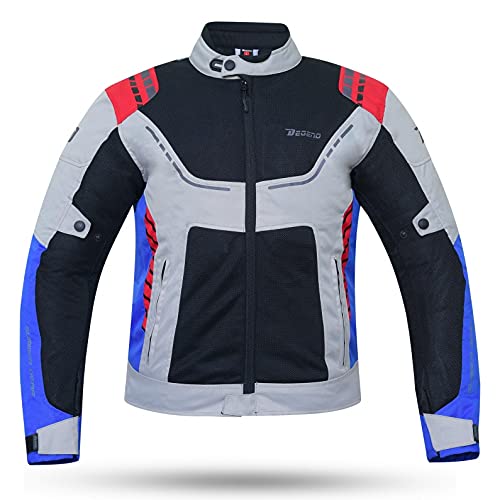 DEGEND BREEZE EVO Multicolor | Chaqueta Moto Hombre con Protecciones - Chaqueta Impermeable Transpirable con Ventilación - Ropa de Motociclista - Chaqueta Motera Hombre Multicolor - Tallas (S-4XL)