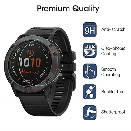 Diman [3 Pack Protector de Pantalla Compatible con Garmin Fenix 6/6 Pro, Vidrio Templado Transparente Anti-arañazos Cristal Templado para Garmin Fenix 6/6 Pro