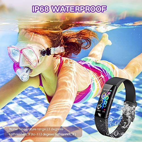 Dwfit Pulsera Actividad Inteligente Reloj Inteligente para Niños Niñas, Impermeable IP68 Deportivo Smartwatch con Podómetro Pulsómetros Monitor de Sueño Contador de Caloría