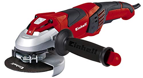 Einhell Amoladora angular TE-AG 125 CE (1100 W, disco Ø 125 mm, electrónica constante, capó de protección, llave en mango adicional ajustable, sin disco de corte)