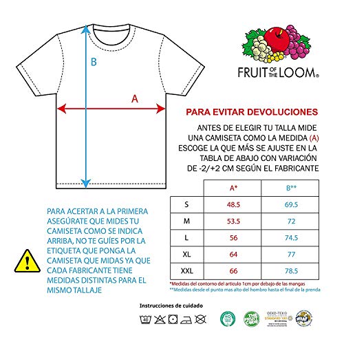 Emosido Engañado - Camiseta Manga Corta Fruit of The Loom (Gris Jaspeado, M)