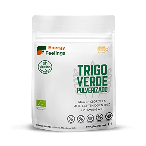 Energy Feelings Hierba De Trigo Verde Ecológica Pulverizada, Xxl, color Verde, 1000 g