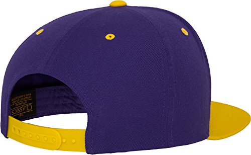 Flexfit Mütze Classic Snapback 2-tone - Gorro, unisex, Multicolor (Pur/Gold), Talla única