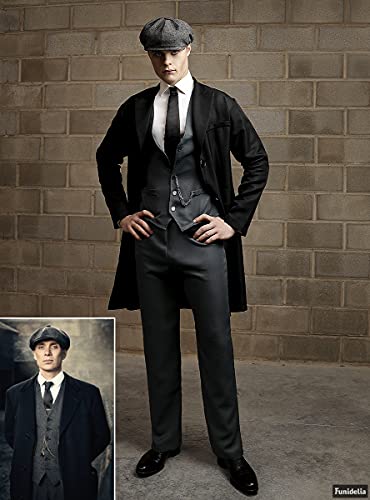 Funidelia | Disfraz de Tommy Shelby - Peaky Blinders para Hombre Talla L ▶ Años 20, Películas & Series, Gangster - Color: Negro - Divertidos Disfraces y complementos