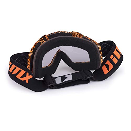 Gafas IMX Mud | Lente transparente | Correa con estampado de silicona | Espuma de tres capas | Incluye una lente | Motocross Enduro Mtb Downhill Freeride, graphic orange matt/black, one size