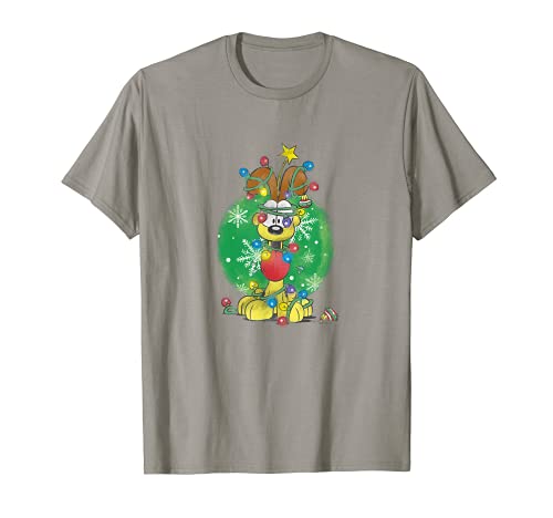 Garfield Odie Wrapped In Christmas Lights Camiseta