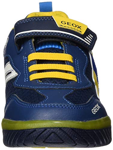 Geox J INEK BOY B Zapatillas Niños, Azul (Navy/Yellow C0657), 35 EU