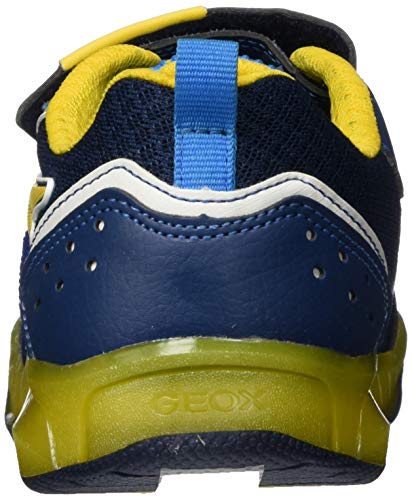 Geox J INEK BOY B Zapatillas Niños, Azul (Navy/Yellow C0657), 35 EU