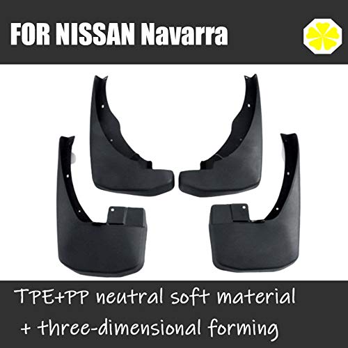 GLFDYC 4Pcs Guardabarros Coche Negros, para Nissan Navarra 2005-2016 Delantera Trasera Mud Flap con Clavos de Tornillo, Protección contra Salpicaduras FaldóN Aletas Splash Fender