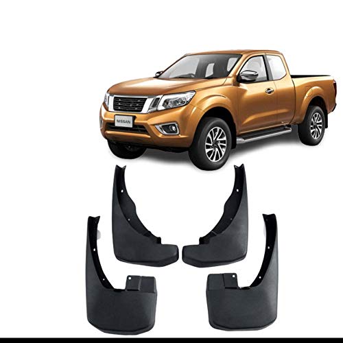 GLFDYC 4Pcs Guardabarros Coche Negros, para Nissan Navarra 2005-2016 Delantera Trasera Mud Flap con Clavos de Tornillo, Protección contra Salpicaduras FaldóN Aletas Splash Fender