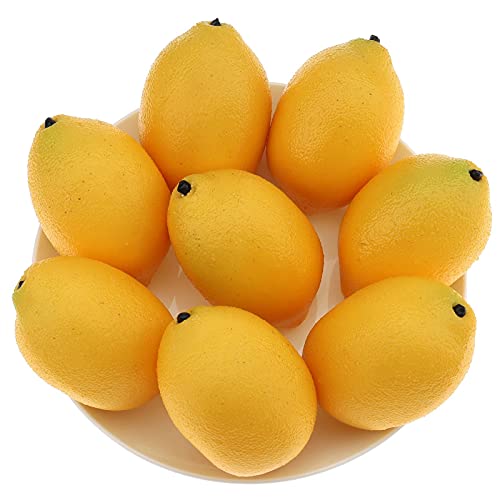 Gresorth 12pcs Amarillo & Verde Artificiales Natural Simulacion Limon Falso Fruta Casa Cocina Gabinete Decoracion