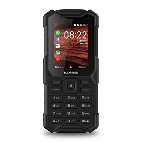 Hammer 5 Smart 4g LTE KaiOS, Bluetooth, 2.4" Pantalla, IP68, Dual Cámara, 2500mAh batería, Dual SIM - Negro