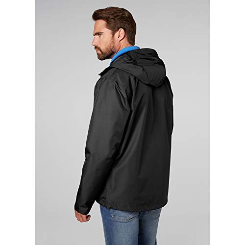 Helly Hansen Seven J Chaqueta Impermeable con Forro de Secado rápido, Cortaviento y Transpirable para Hombre y para Uso Diario, Negro, S