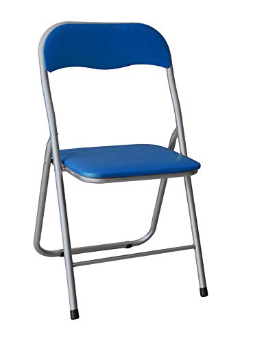 HERSIG - Silla Plegable | Silla Metalica Plegable - Color Azul y Gris