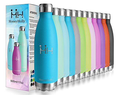 HoneyHolly Botella Agua Niños Acero Inoxidable, 350ml Aislamiento de Vacío de Doble Pared, Botella Termica, Botellas de Frío/Caliente, sin bpa Botella Reutilizable para Niños, Botella Agua Infantil