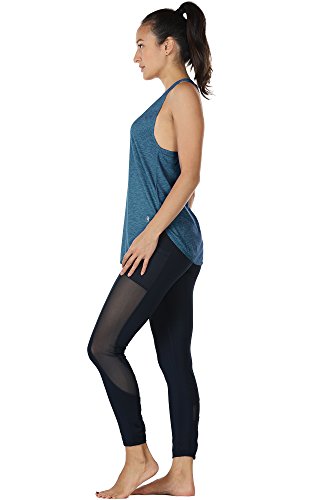 icyzone Camiseta sin Mangas de Fitness para Mujer Racerback Chaleco Deportivo (M, Mezclilla)