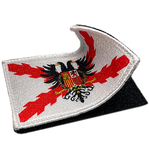 Imperial Bandera Cruz de Borgoña con Águila - Parches Ropa - Parches Militares - Tercios Españoles - Imperio Español - 80 x 50 mm