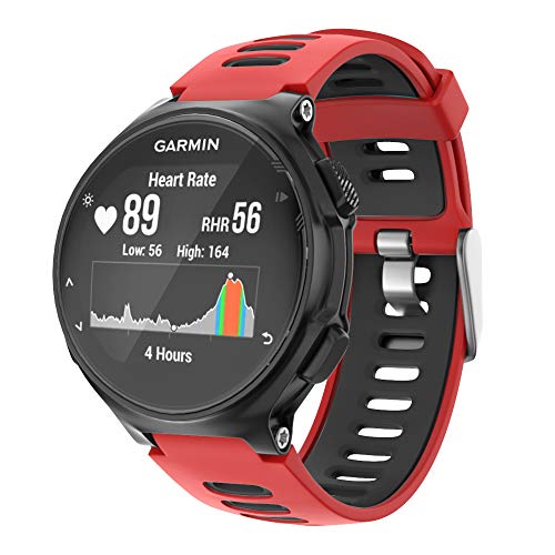 ISABAKE Correa de Reloj para Garmin Forerunner 735XT, Correa de Silicona Suave con Hebilla de Metal, tamaño Ajustable, Compatible con Garmin Forerunner735xt/220/230/235/620/630