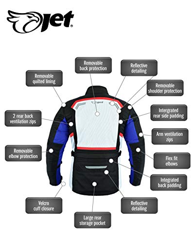 JET Chaqueta Moto Hombre Textil Impermeable con Armadura Aero Cool MERICANA (L (EU 50-52))