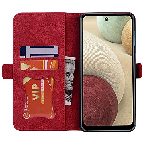 Keikail Funda Xiaomi Poco X3 NFC / X3 Pro / X3, Flip Caso Magnética Tarjetero Tapa de Cuero, Patrón de Mariposa, Carcasa Libro Protección para Xiaomi Poco X3 NFC / X3 Pro / X3, Rojo