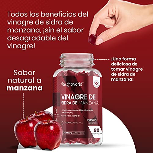 Keto Gominolas Vinagre De Manzana con Madre 1000mg 90 Gominolas Vegana, Sabor a Manzana- Suplemento Detox con Ácido Acético, Remolacha, Vitamina C y del Grupo B, Para el Metabolismo Energético Normal