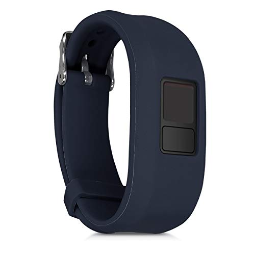 kwmobile Pulsera Compatible con Garmin Vivofit 3-2X Correa de TPU para Reloj Inteligente - Negro/Azul Oscuro