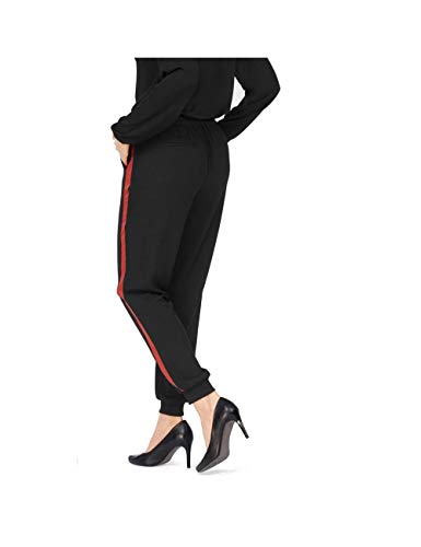 Laura Scott Pantalone Donna Nero Elegante con Riga Laterale, S, Nero