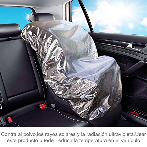 Lictin 113 x 110cm Cubierta Universal para Silla de Coche 100% de Material Ecologico de Aluminio Cubierta de Polvo Calor Protector Solar UV Altamente Reflectante