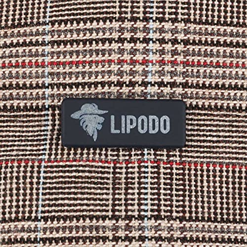 LIPODO Gorra con Cuadros Devron Hombre - Made in Italy de algodón Gorro Ivy Visera, Forro Primavera/Verano - 62 cm Beige
