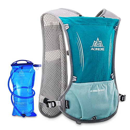 Lixada 5L Vejiga de Agua Mochila, Mochila Hidratación, Running Mochila, Impermeable y Transpirable, para Camping, Marathoner, Correr, Caminar, Escalada, Actividades al Aire Libre (Verde Menta+1500ML)