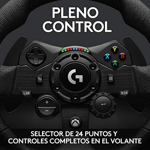 Logitech G923 TRUEFORCE Volante de Carreras y Pedales hasta 1000Hz Force Feedback, Pedales personalizables, Embrague Dual, Volante cubierto de Cuero Auténtico para Xbox Series X|S & One, PC - Negro